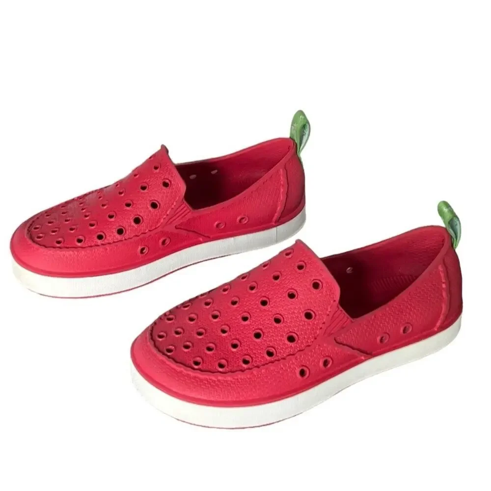 Sanuk Water Shoes Girls‎ Lil Walker 2.5 Red Loafer Flat Slip On Washable Beach